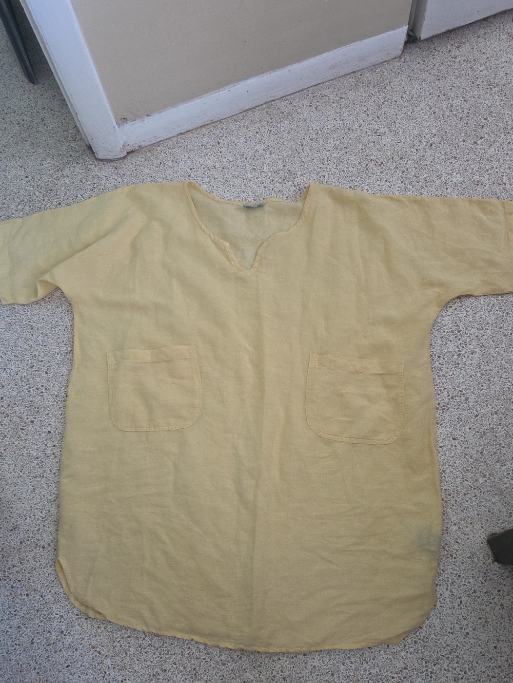 Lost Yellow Tunic V Neck Mini Dress